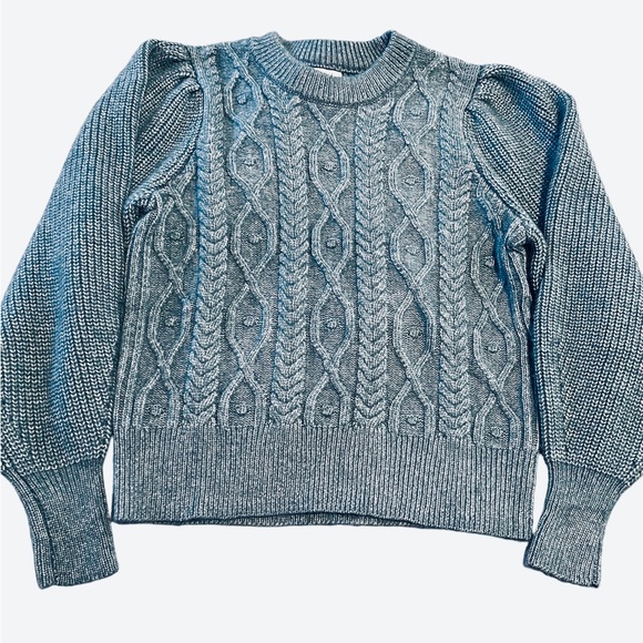 a.n.a Sweaters - A.N.A. Heather Blue Sweater Cable & Herringbone Knit Sweater Womens Size Medium